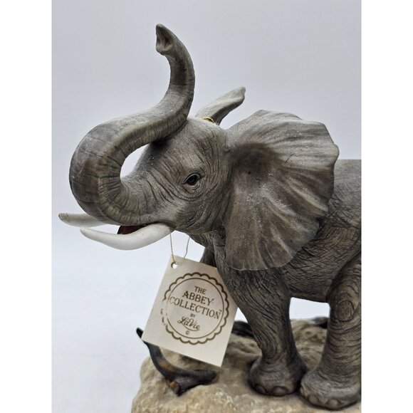 Vintage Elephant With Raised Trunk Figurine The Abbey Collection By LaVie - Picture 2 of 12